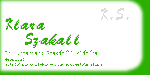 klara szakall business card